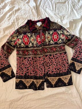 Vintage Christopher & Banks Embroidered Cardigan Sweater